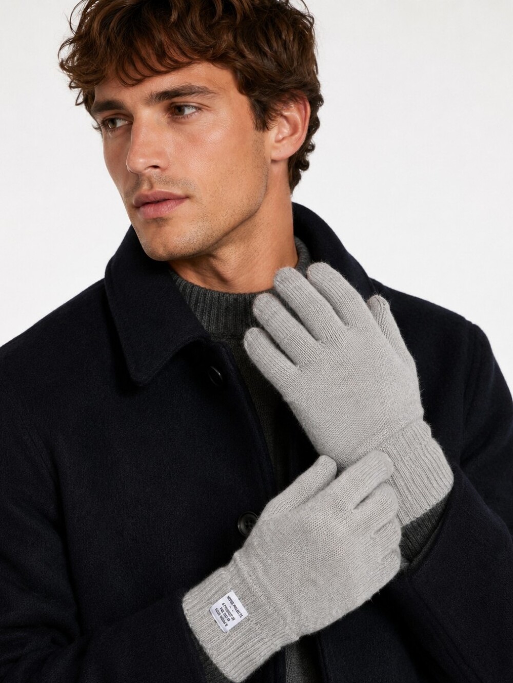 NWT Norse Projects Merino Lambswool Gloves Grey Made in Scotland